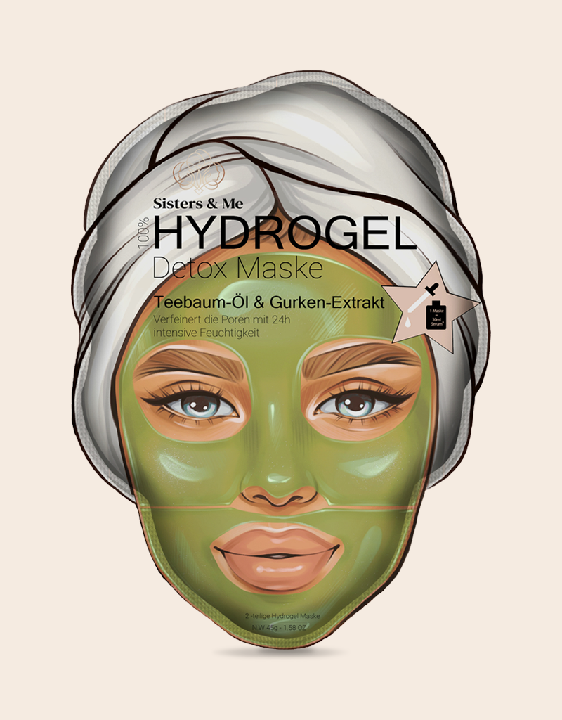 Sisters & Me 5X HYDROGEL DETOX MASKE MIT TEEBAUM-ÖL & GURKEN-EXTRAKT