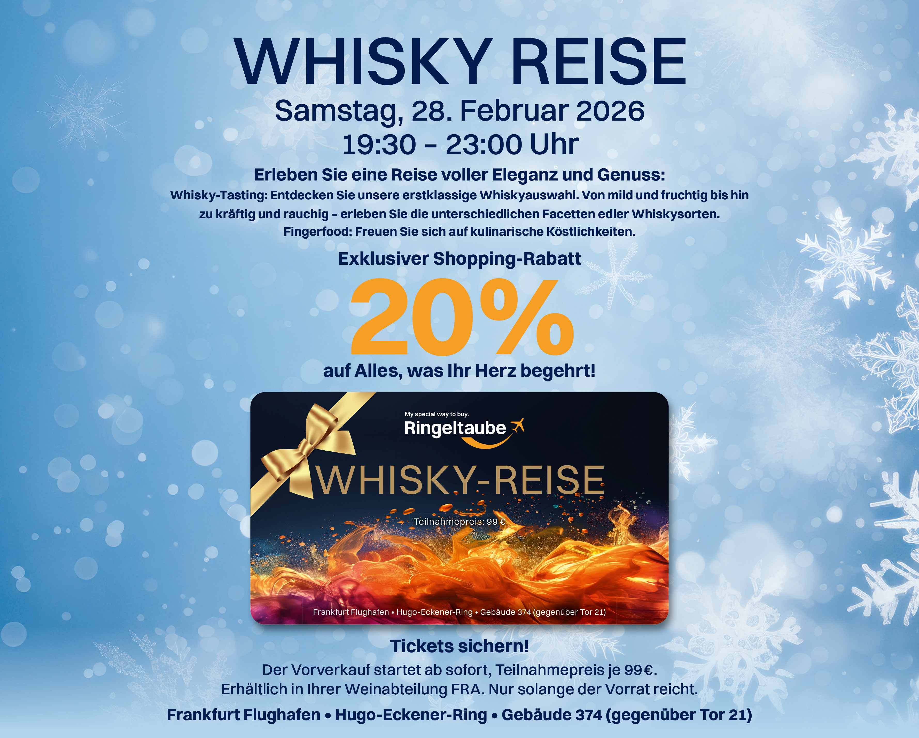 Aktion "Whisky Reise" in Frankfurt auf den 28. Februar 2026.