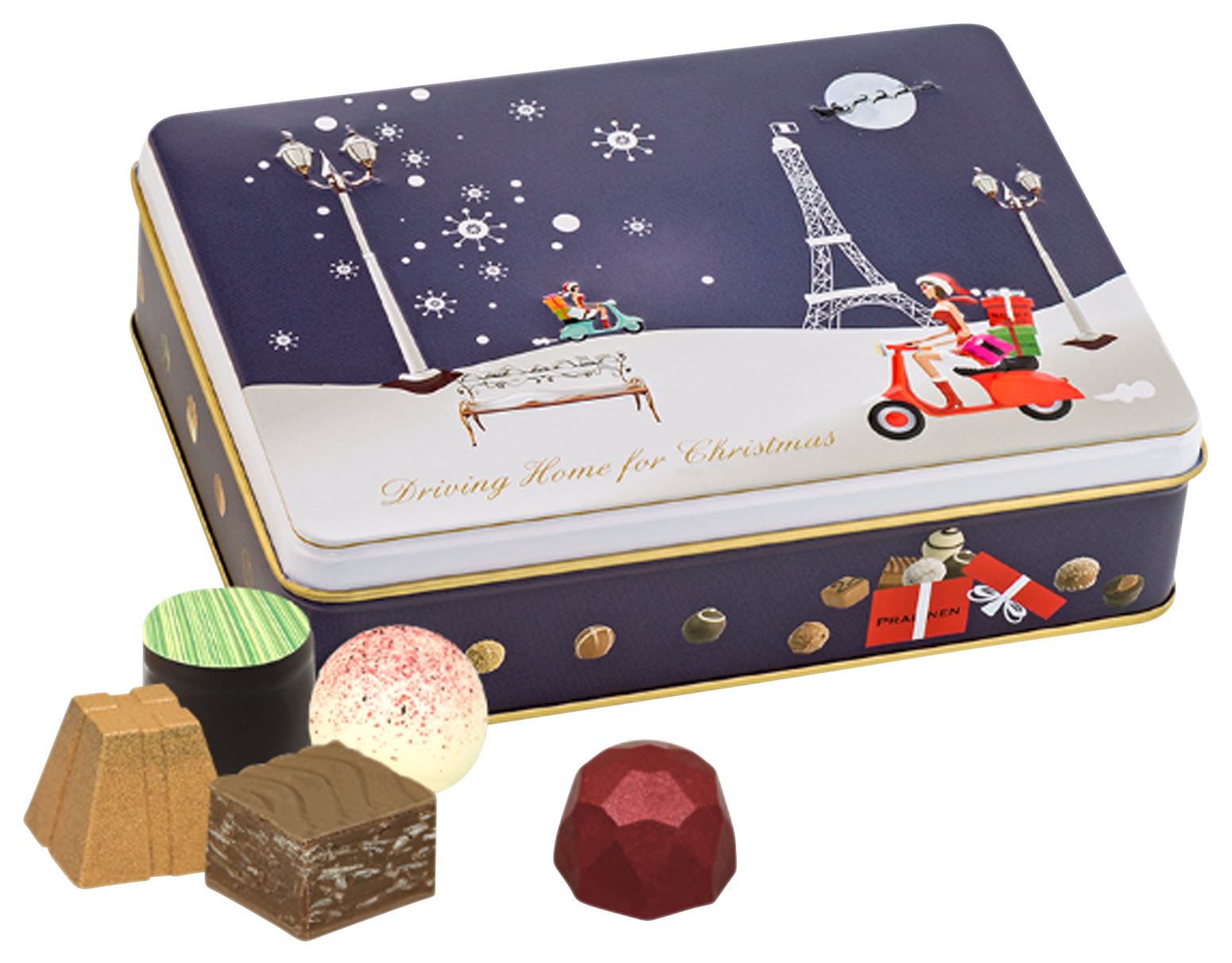 Driving home for Christmas Geschenkdose Pralinen & Trüffel 125 g