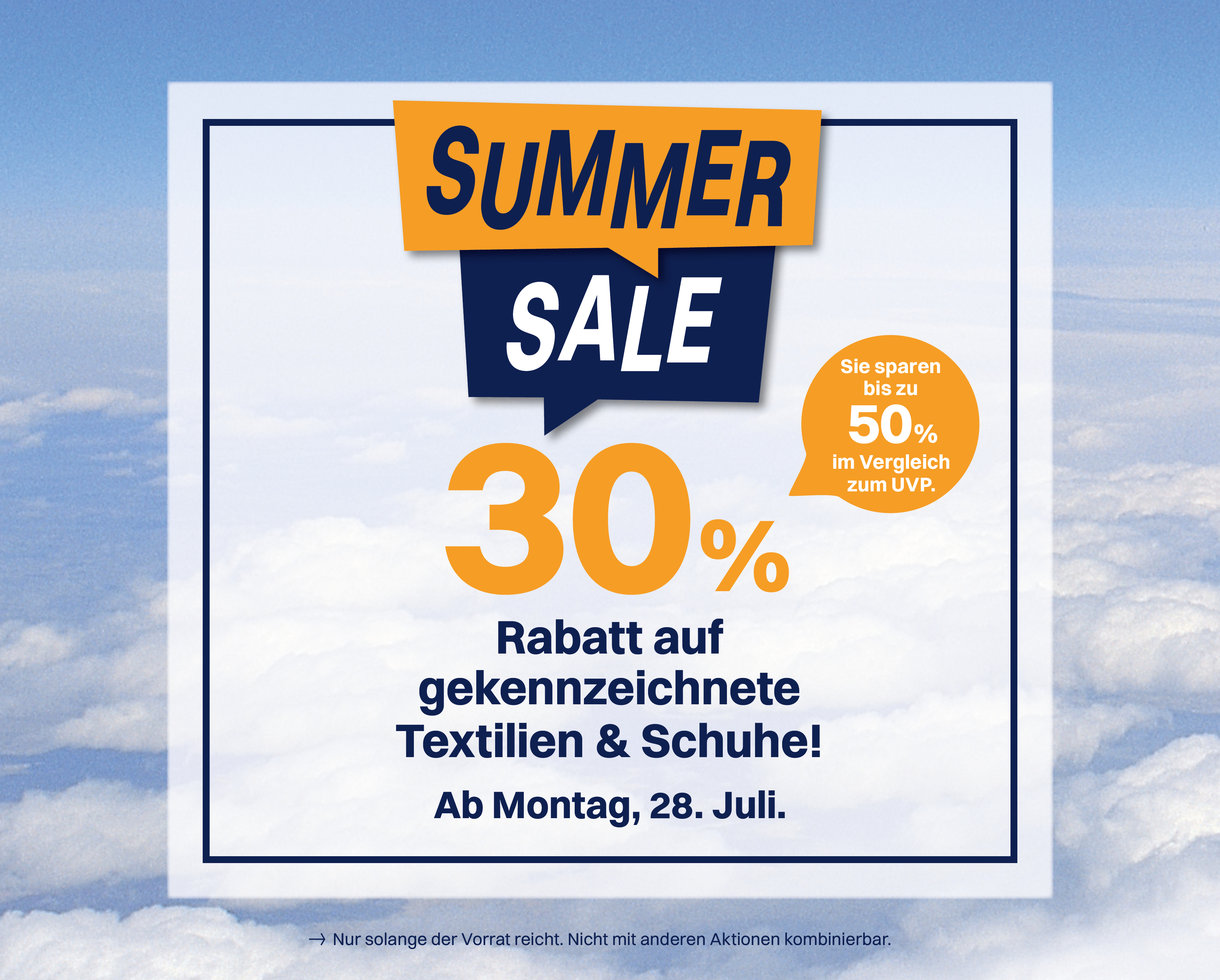 Summe Sale bis zu 30% Rabatt auf Textilien und Schuhe in allen Ringeltaube Filialen