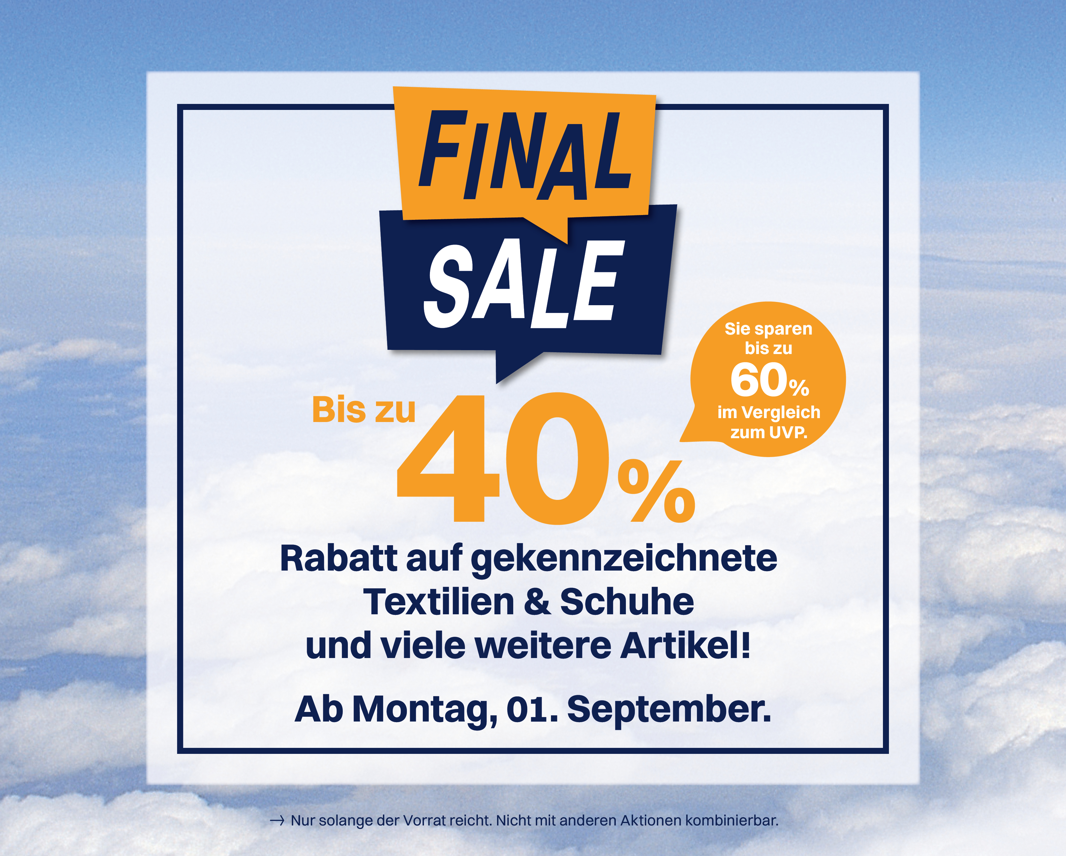 Final Sale in den Ringeltaube Filialen