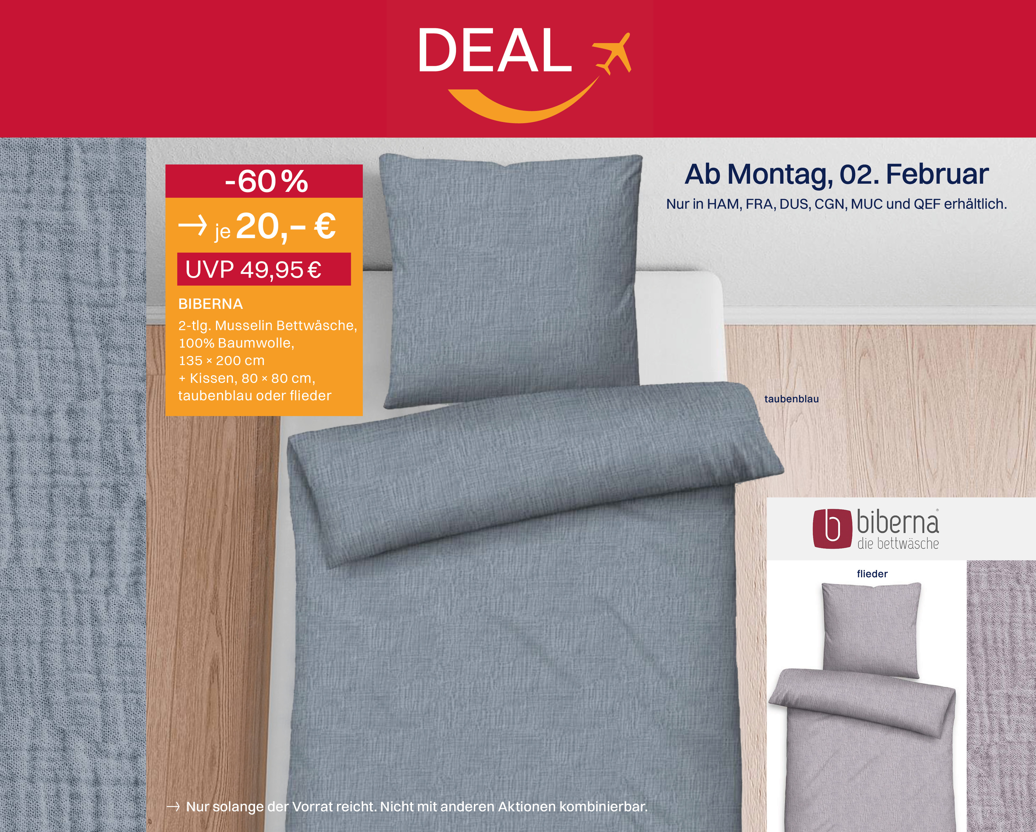 Musselin Bettwäsche reduziert