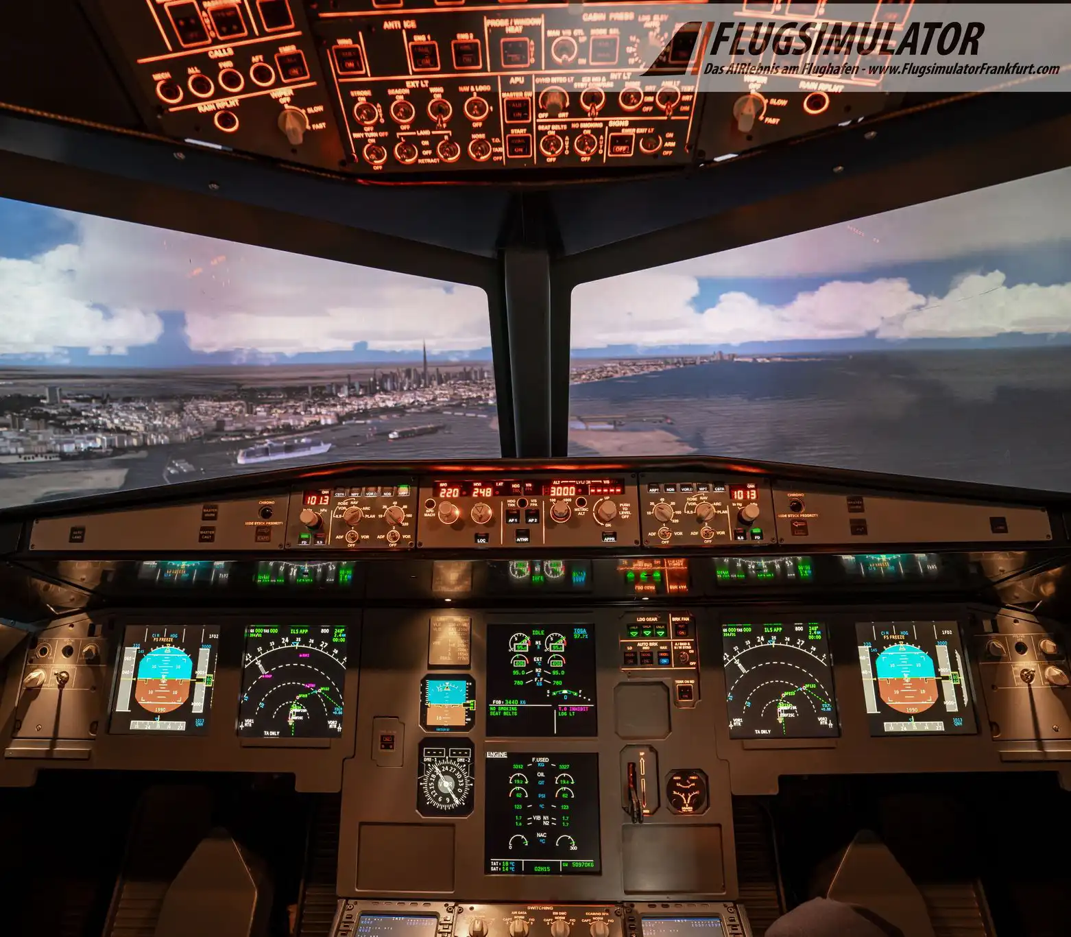 Flugsimulator B737 + 4D Simulator Single-Ticket 60 Minuten Flugzeit in Frankfurt Flughafen 