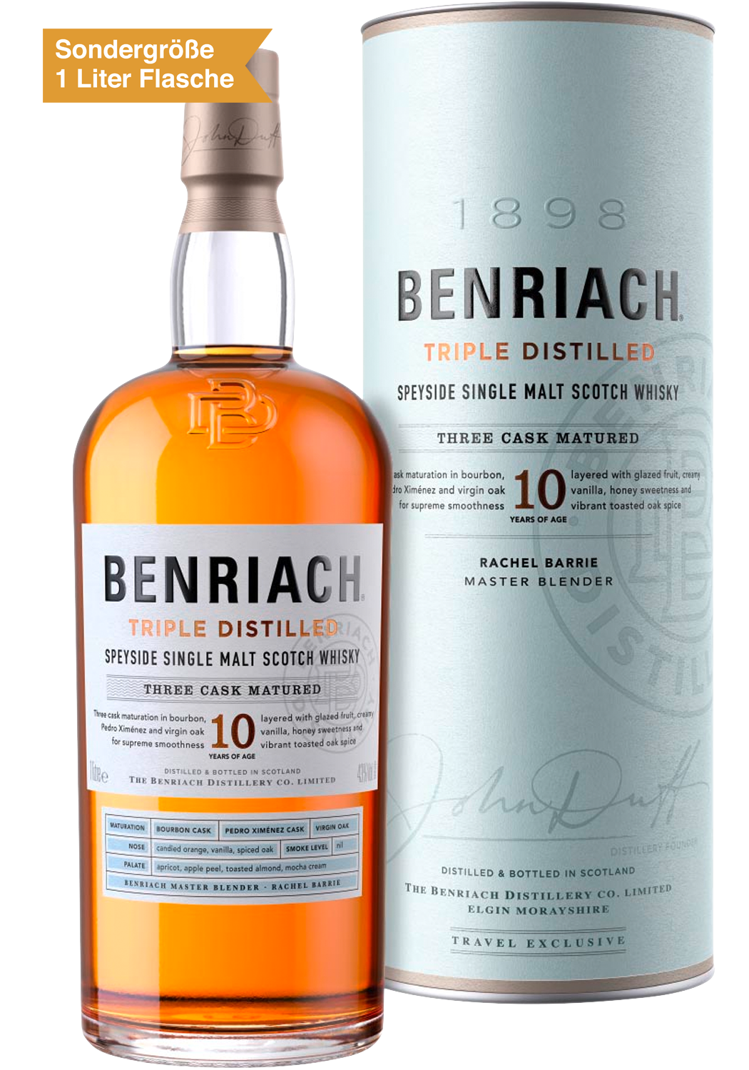 BenRiach 10y Triple Distilled Speyside Single Malt Scotch Whisky