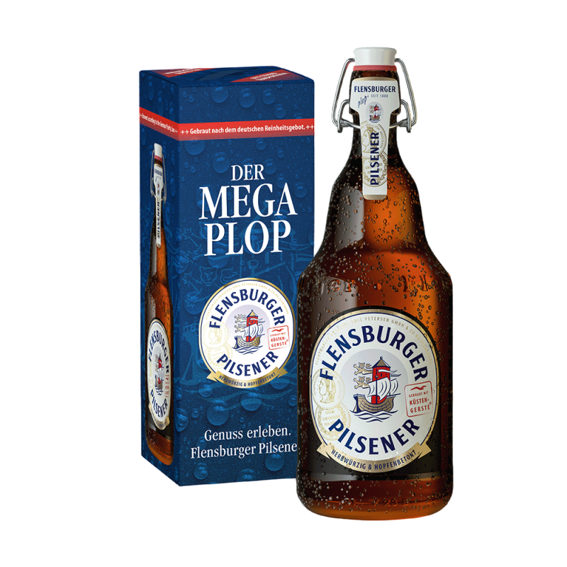 Bild: Mega Plop: 2-Liter Flensburger Pilsener