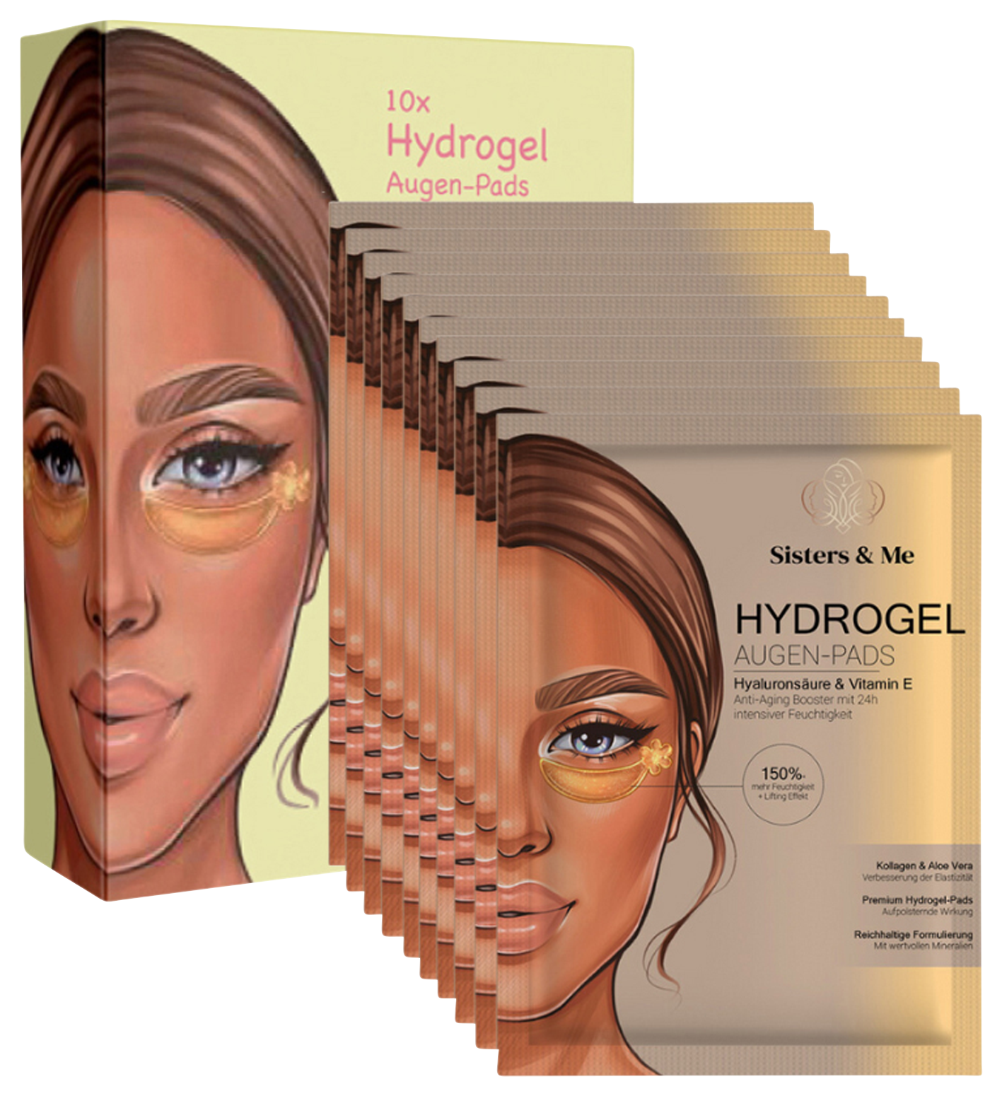 Bild: Sisters & Me 10X HYDROGEL AUGEN-PADS MIT HYALURONSÄURE & VITAMIN E