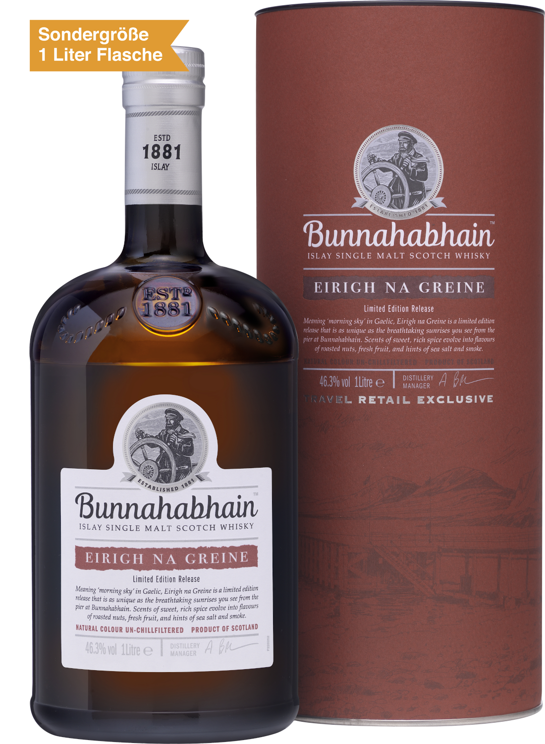 Bunnahahbhain "Eirigh Na Greine" Limited Edition Release Islay Single Malt Scotch (in Geschenk-Pack)