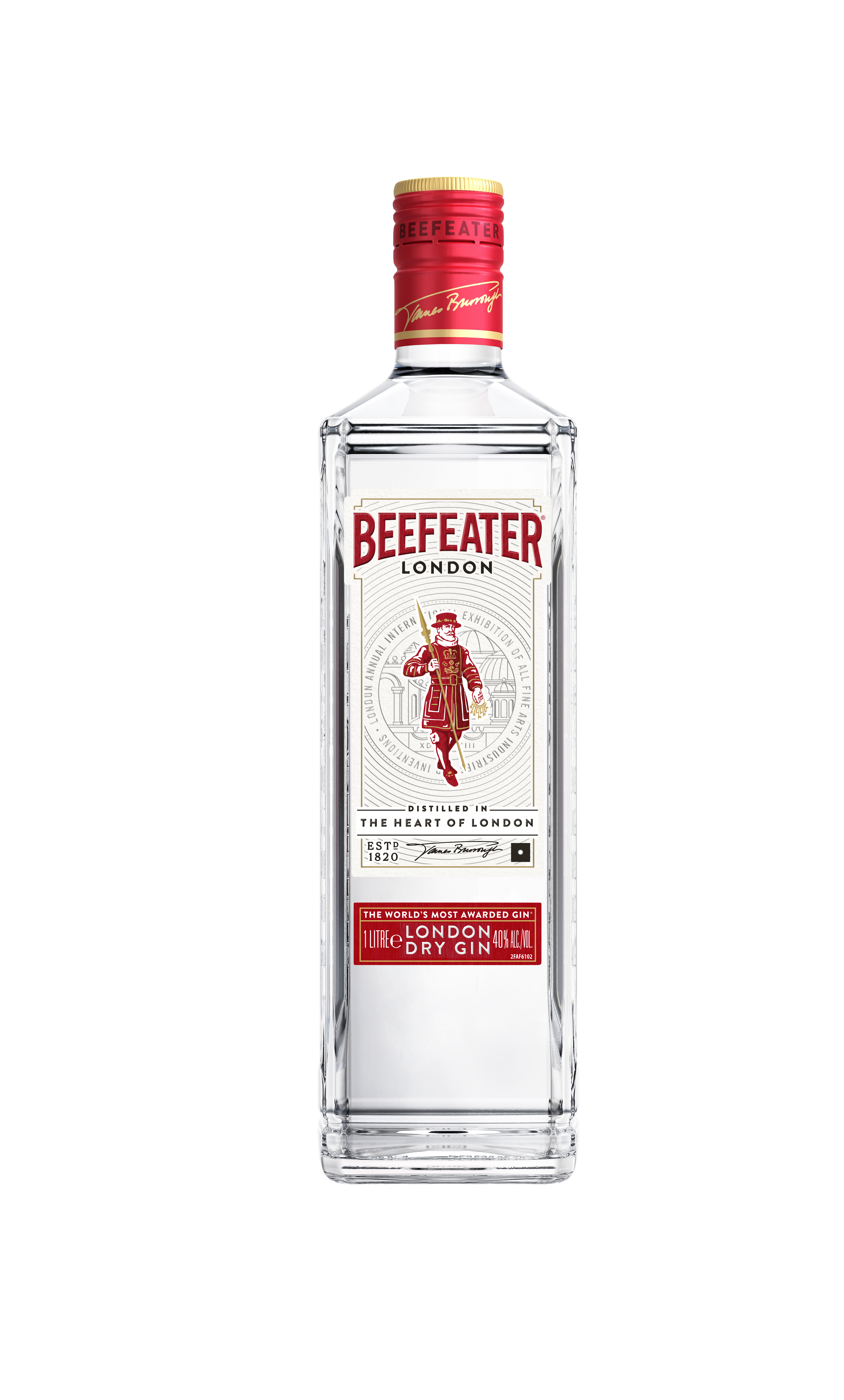Bild: Beefeater London Dry Gin 40 % Vol. 1 Liter Flasche