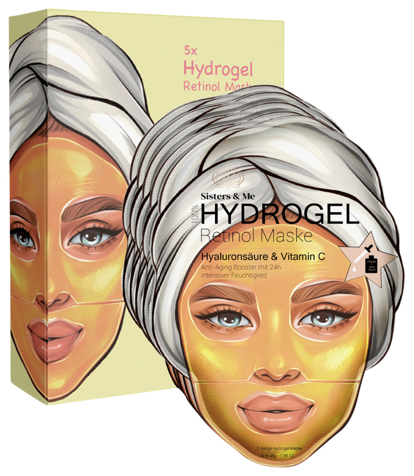 Bild: Sisters & Me 5X ANTI-AGING HYDROGEL MASKE MIT RETINOL