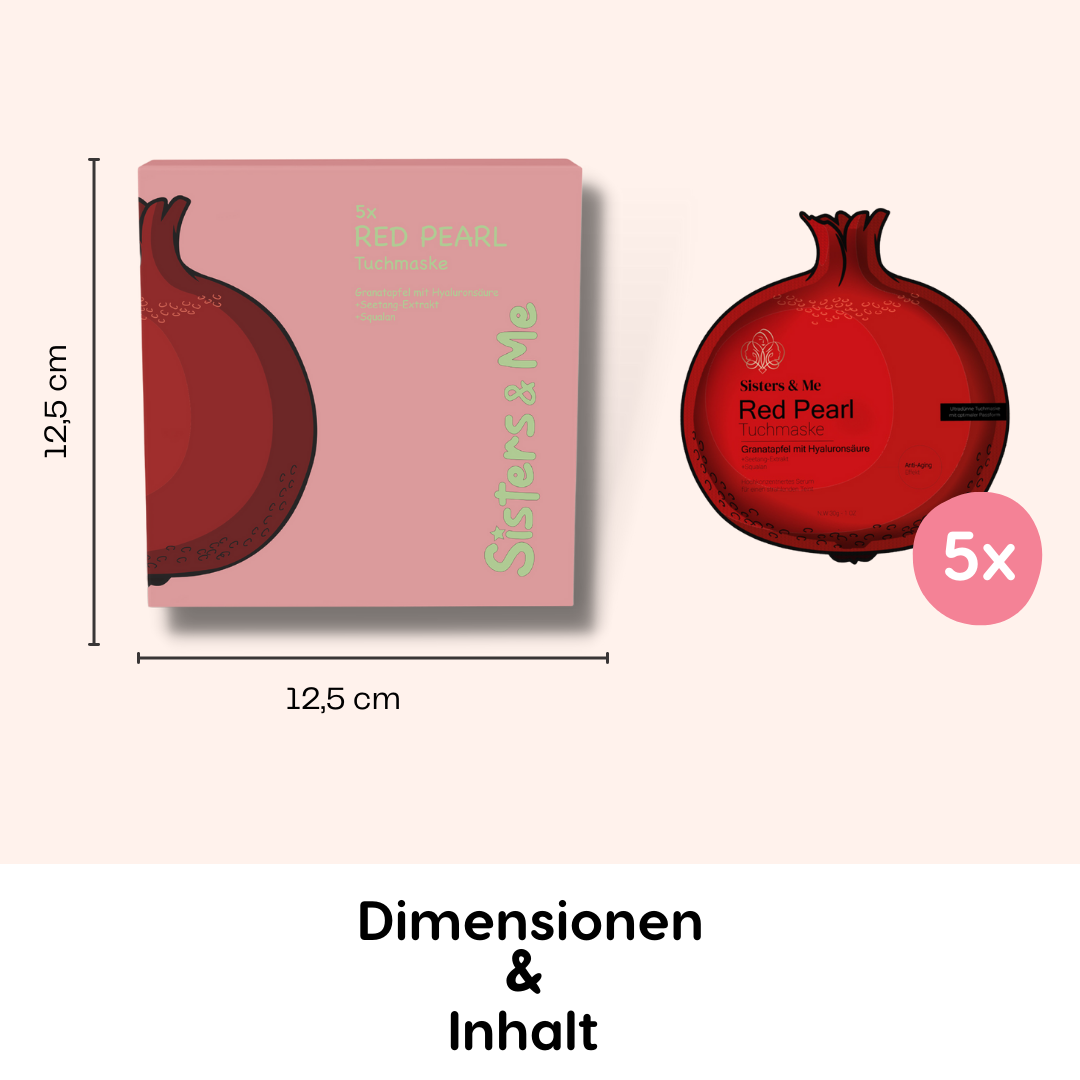 Sisters & Me 5X GRANATAPFEL TUCHMASKEN MIT SQUALAN UND HYALURONSÄURE
