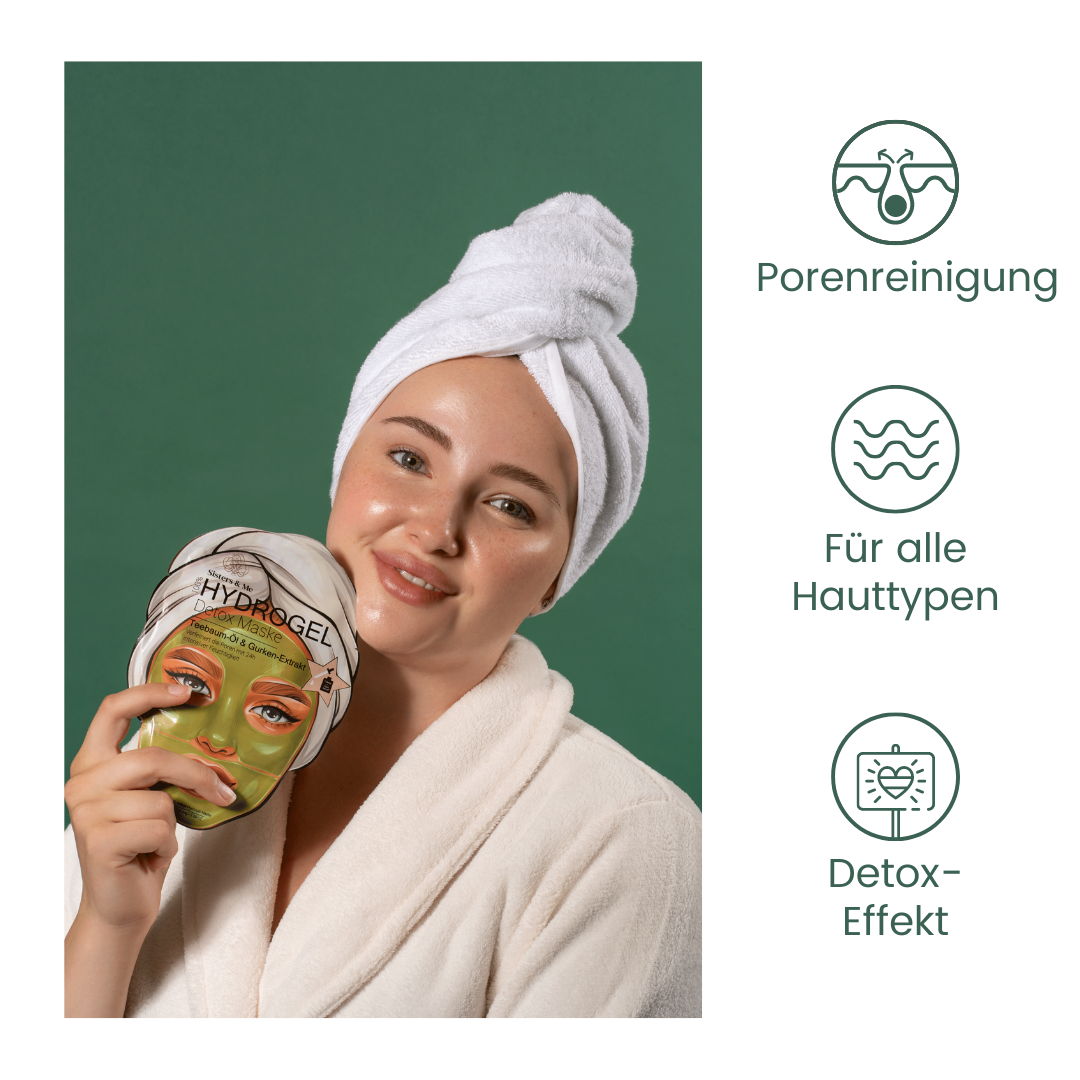 Sisters & Me 5X HYDROGEL DETOX MASKE MIT TEEBAUM-ÖL & GURKEN-EXTRAKT