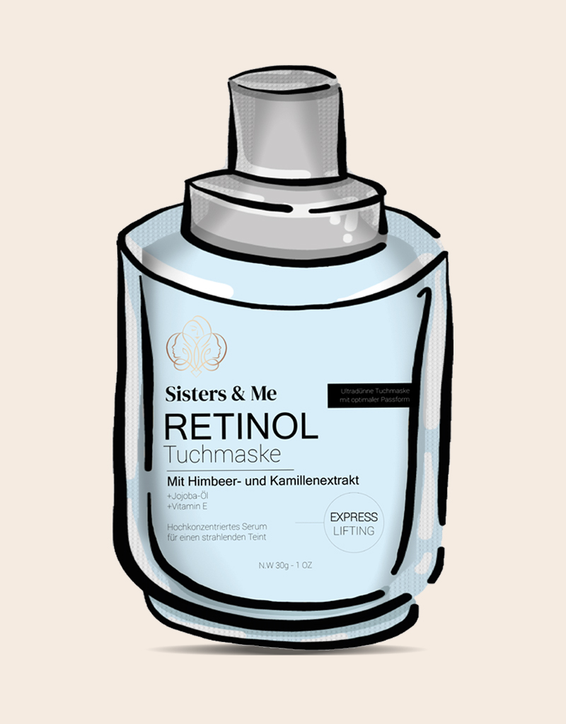 Sister & Me 5X RETINOL TUCHMASKEN MIT HIMBEER- UND KAMILLENEXTRAKT