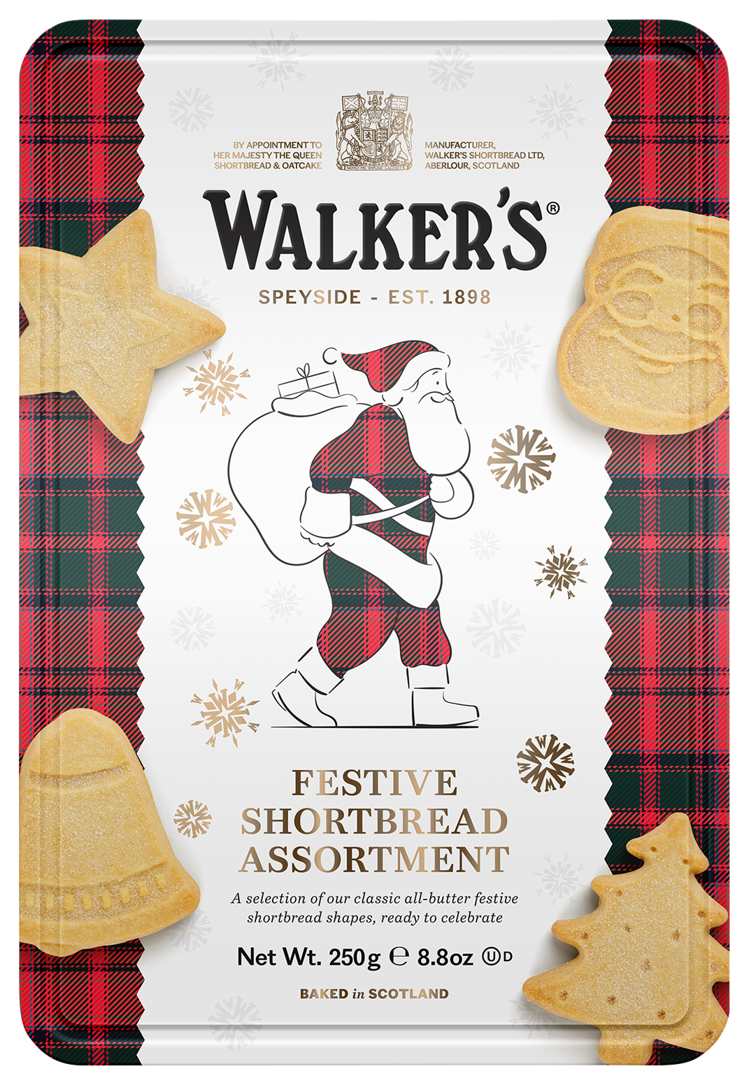 Walkers Shortbread Ltd. Festive Shortbread Assortment "Santa" 250g Dose