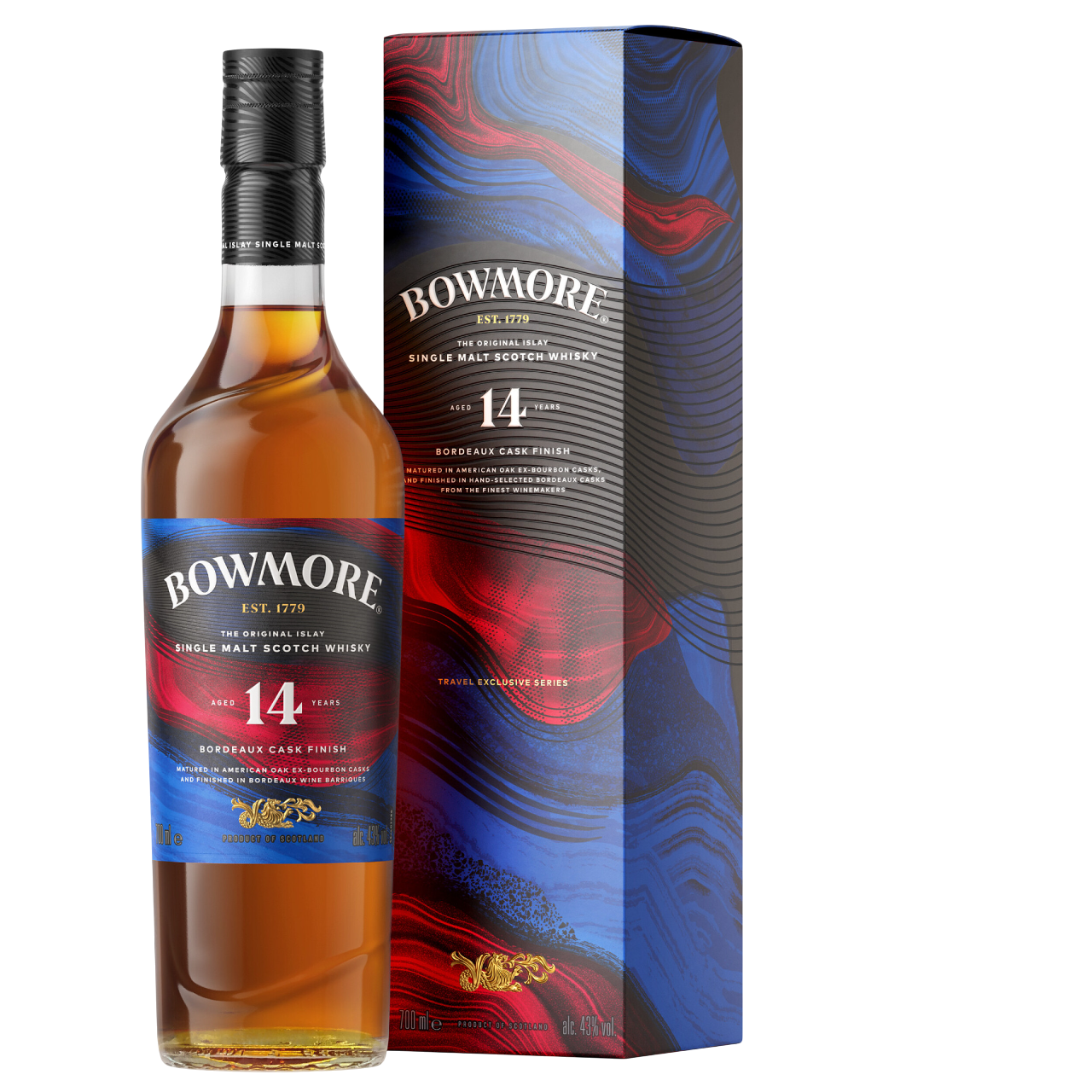 Bowmore Single Malt Scotch Whisky 14 Jahre, 43% Vol., 0,7L Travel Retail