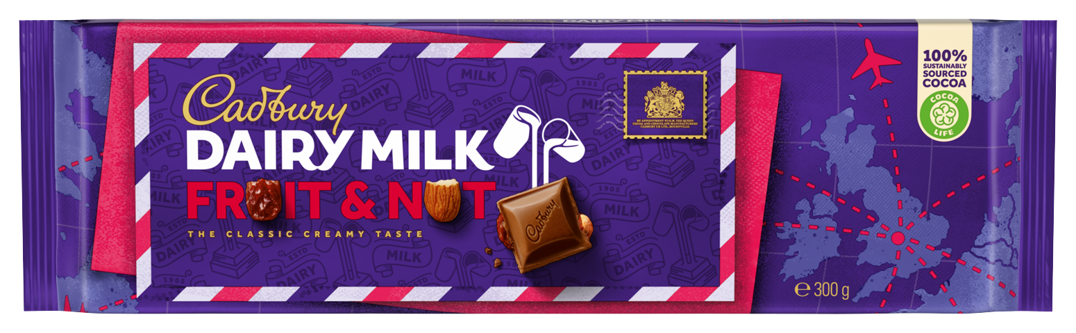 Bild: Cadbury Milchschokolade mit Trauben und Mandeln 280g Travel Retail