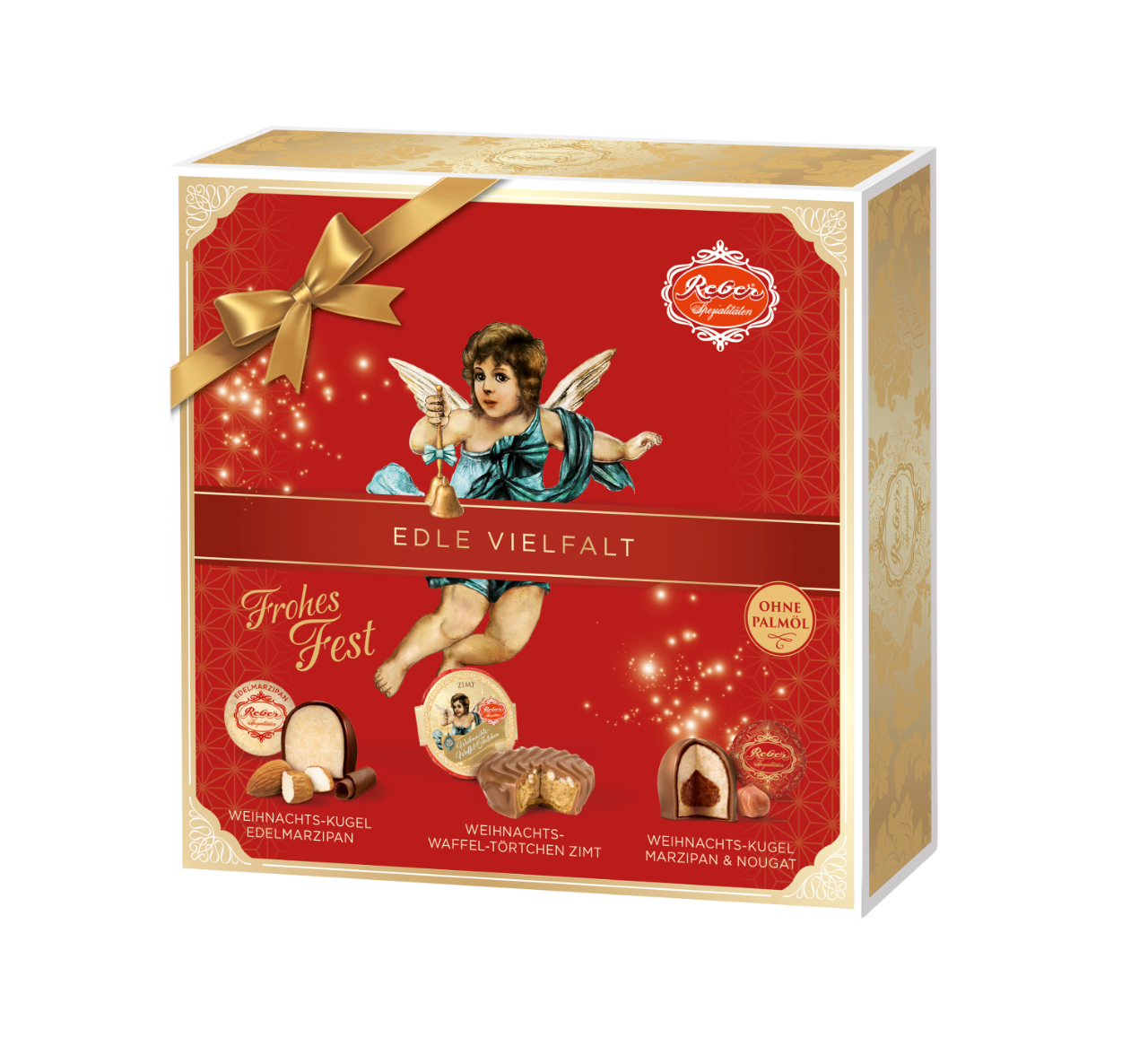Bild: Reber Weihnachtswaffeltörtchen und Weihnachtskugeln Pralinen 190g
